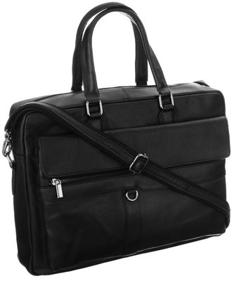Чоловіча сумка, портфель для ноутбука з натуральної шкіри Always Wild чорна LAP15605NDM фото