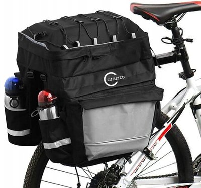 Велосипедна сумка на багажник, велоштани з дощовиком 55L Carruzzo L34F black grey фото