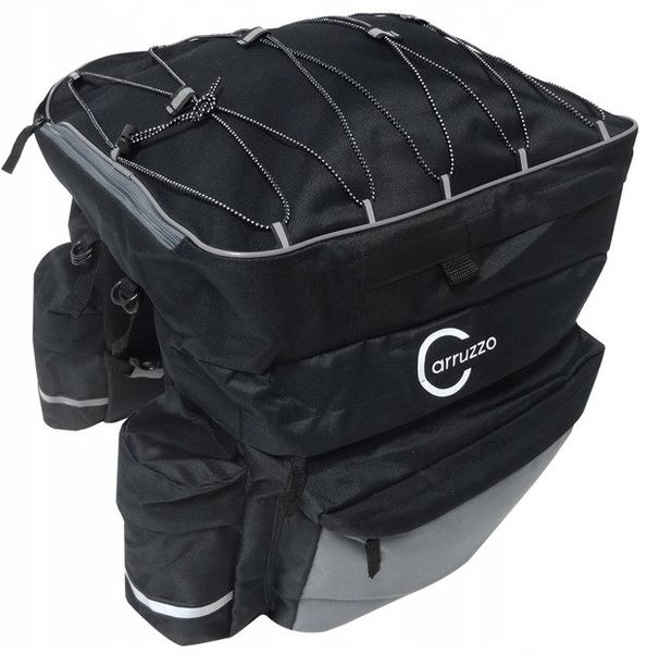 Велосипедная сумка на багажник, велоштаны с дождевиком 55L Carruzzo L34F black grey фото