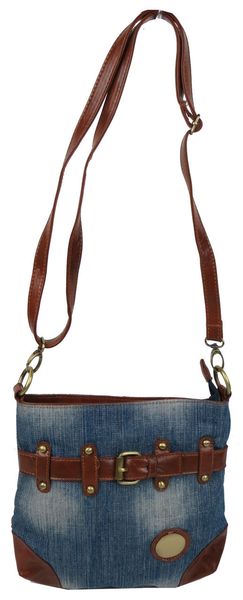 Молодіжна джинсова сумка на ремені Fashion jeans bag блакитна Jeans8081 blue фото