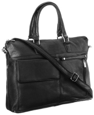 Кожаная сумка, портфель для ноутбука 15,6 дюймов Always Wild черная LAP15601NDM фото
