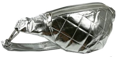Поясная женская сумка из кожзаменителя Always Wild серебристая WB21PK silver фото