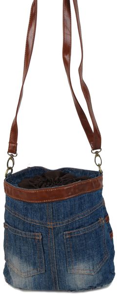 Молодіжна джинсова сумка у формі жіночої спідниці Fashion jeans bag синя Jeans8057 blue фото