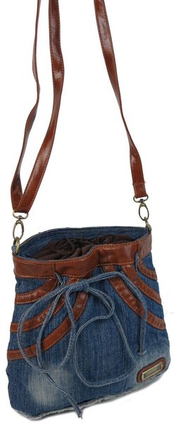 Молодіжна джинсова сумка у формі жіночої спідниці Fashion jeans bag синя Jeans8057 blue фото