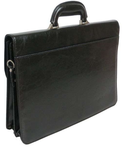 Чоловічий діловий портфель з еко шкіри 4U Cavaldi чорний B027C2 чёрный фото