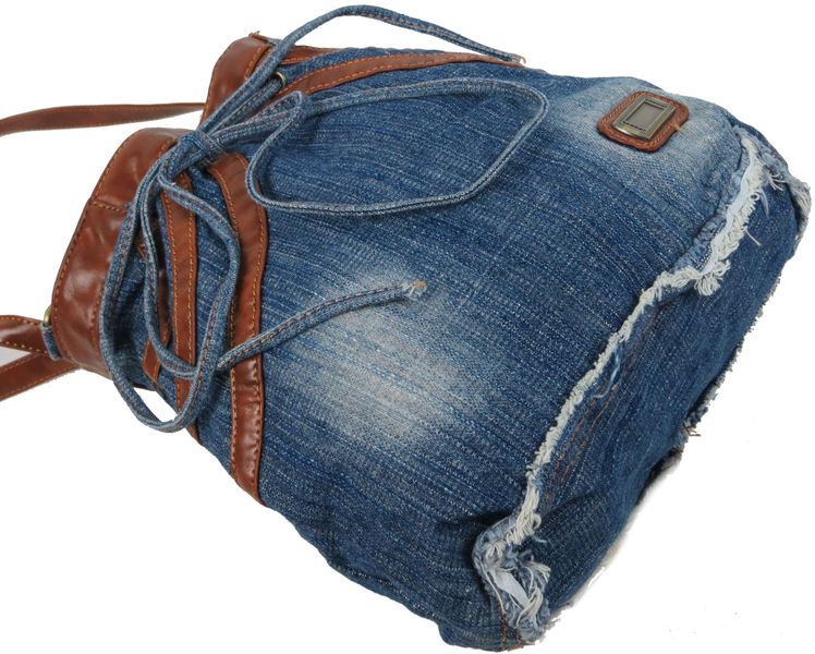 Молодежная джинсовая сумка в форме женской юбки Fashion jeans bag синяя Jeans8057 blue фото