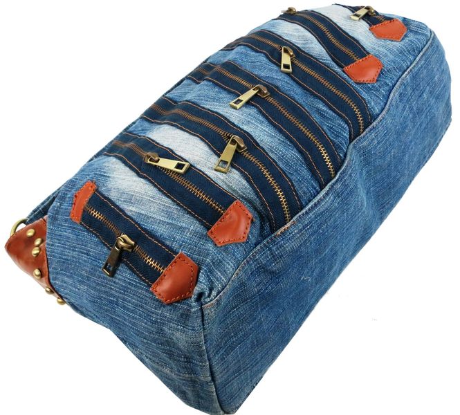 Жіноча джинсова, котонова сумка Fashion jeans bag синя Jeans9099 blue фото