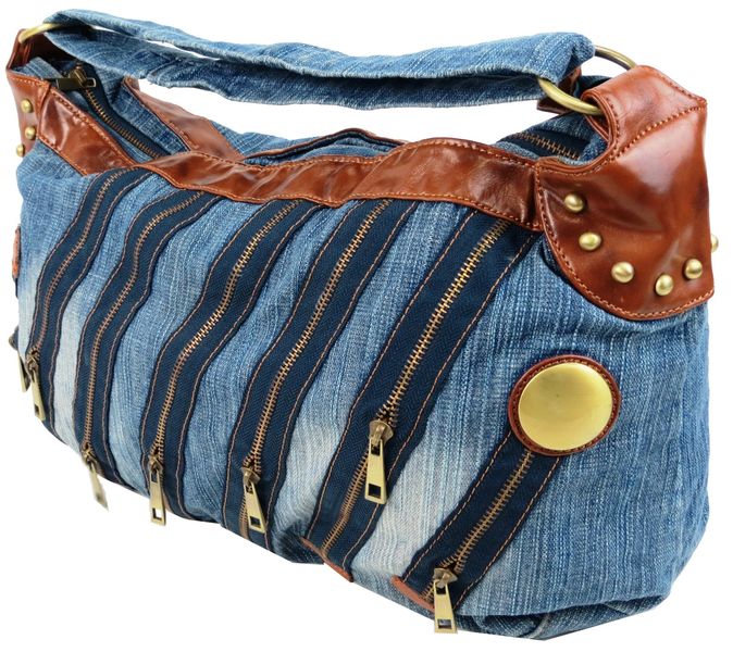 Жіноча джинсова, котонова сумка Fashion jeans bag синя Jeans9099 blue фото