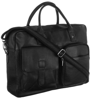 Кожаный портфель, сумка для ноутбука 14 дюймов Always Wild черная LAP15603NDM LAP15603NDM фото