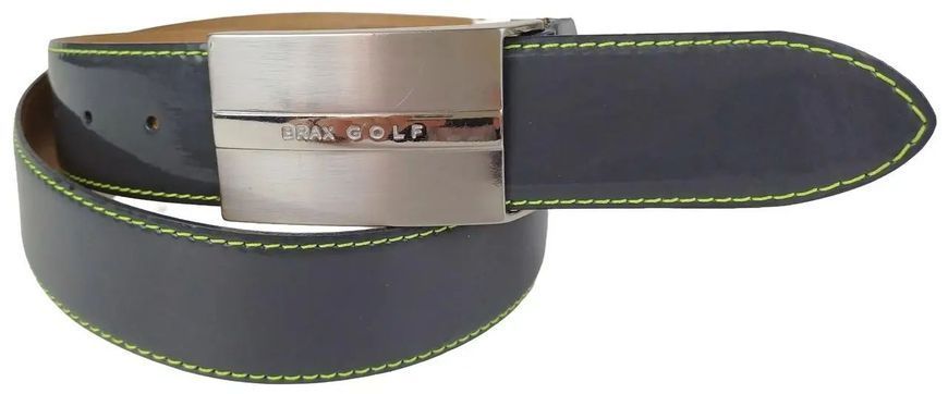 Глянцевый мужской кожаный ремень с закрытой пряжкой Brax Golf серый RMT313 фото