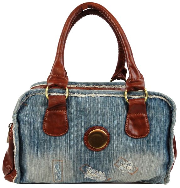 Небольшая молодежная джинсовая сумка Fashion jeans bag синяя Jeans8015 blue фото