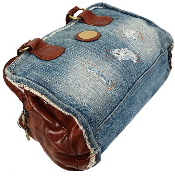 Невелика молодіжна джинсова сумка Fashion jeans bag синя Jeans8015 blue фото