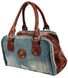 Небольшая молодежная джинсовая сумка Fashion jeans bag синяя Jeans8015 blue фото 4