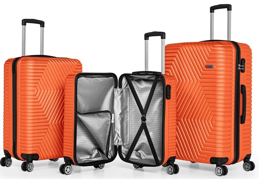 Мала пластикова валіза на колесах 45L GD Polo жовтогарячий 60k001 small orange фото