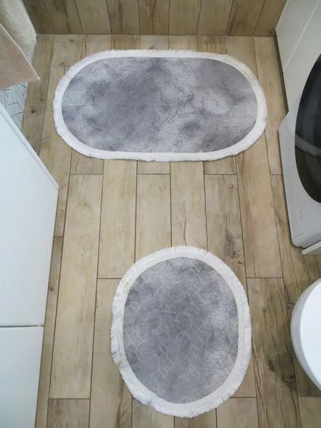 Набор ковриков для ванной комнаты, 2 шт, Carpet One Турция K105 grey фото