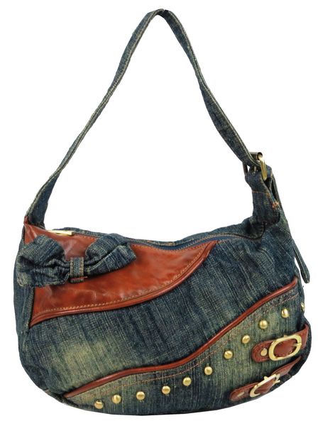 Небольшая женская джинсовая, коттоновая сумочка Fashion jeans bag синяя Jeans8031 navy фото