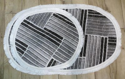 Набір килимків для ванної кімнати, 2 шт, Carpet One Туреччина K106 grey фото