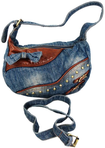 Женская джинсовая сумка небольшого размера Fashion jeans bag синяя Jeans8031 blue фото