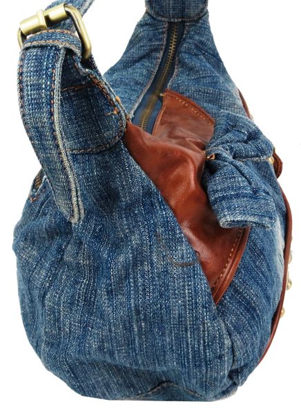 Жіноча джинсова сумка невеликого розміру Fashion jeans bag синя Jeans8031 blue фото