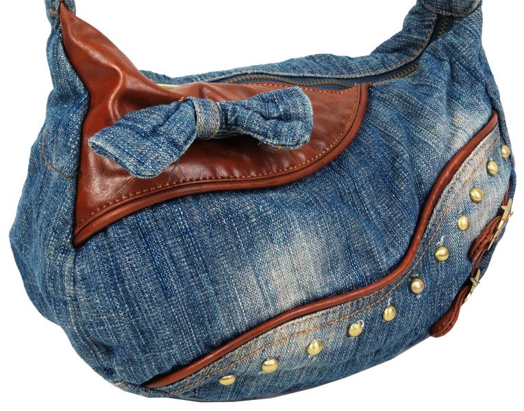 Жіноча джинсова сумка невеликого розміру Fashion jeans bag синя Jeans8031 blue фото