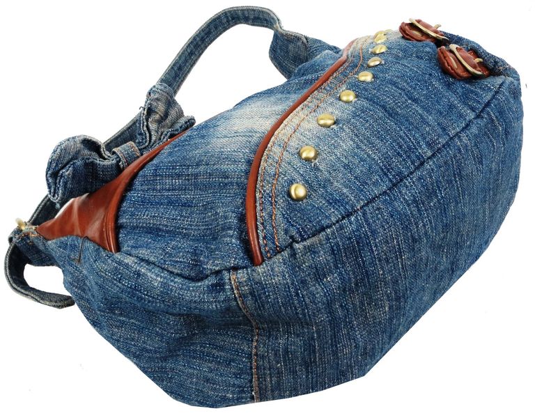 Женская джинсовая сумка небольшого размера Fashion jeans bag синяя Jeans8031 blue фото